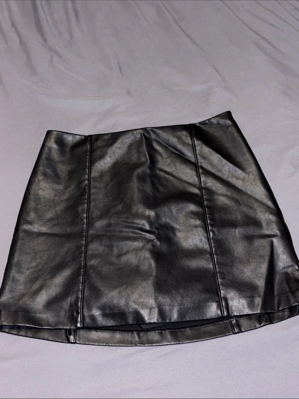 Abercrombie & Fitch Black Faux Leather Mini Skirt